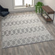 Gray/Ivory |#| Indoor Hand Woven Bohemian 8' x 10' Area Rug in Gray with Ivory Diamond Pattern