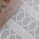 Gray/Ivory |#| Indoor Hand Woven Bohemian 8' x 10' Area Rug in Gray with Ivory Diamond Pattern