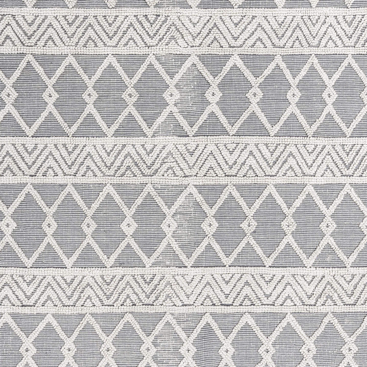 Gray/Ivory |#| Indoor Hand Woven Bohemian 8' x 10' Area Rug in Gray with Ivory Diamond Pattern