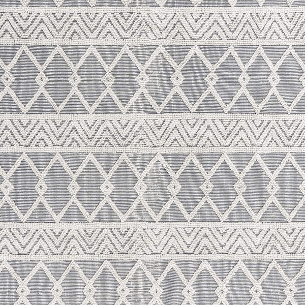 Gray/Ivory |#| Indoor Hand Woven Bohemian 5' x 7' Area Rug in Gray with Ivory Diamond Pattern