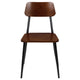2 Pack Industrial Wood Dining Chair with Gunmetal Steel Frame