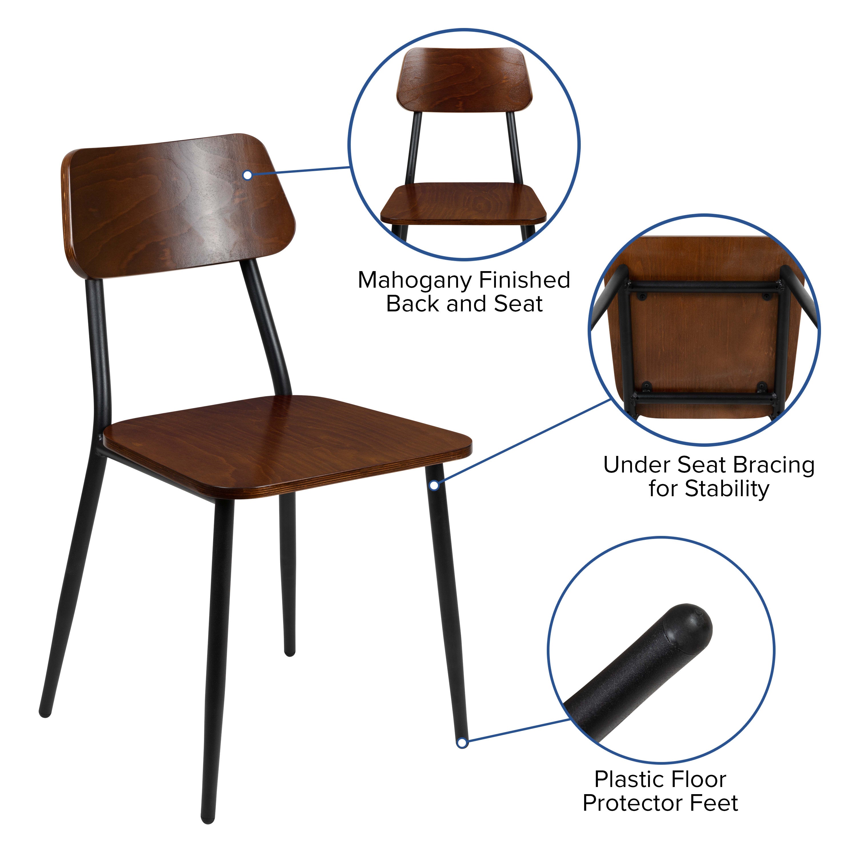 2 Pack Industrial Dining Chair 2-XU-DG-60725- – BizChair