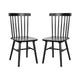 Black |#| Windsor Style Commercial Solid Wood Spindle Back Dining Chairs in Black-Set of 2