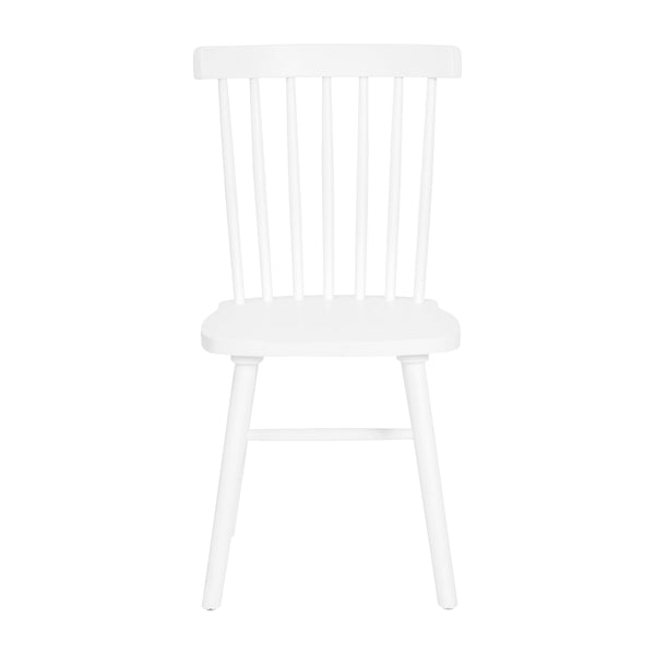 White |#| Windsor Style Commercial Solid Wood Spindle Back Dining Chairs in White-Set of 2