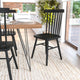 Black |#| Windsor Style Commercial Solid Wood Spindle Back Dining Chairs in Black-Set of 2