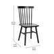 Black |#| Windsor Style Commercial Solid Wood Spindle Back Dining Chairs in Black-Set of 2