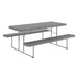 Granite Gray |#| 6 FT Granite Gray Folding Picnic Table - Steel Frame and HDPE Top and Benches