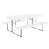 Granite White |#| 6 FT Granite White Folding Picnic Table - Steel Frame and HDPE Top and Benches