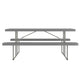 Granite Gray |#| 6 FT Granite Gray Folding Picnic Table - Steel Frame and HDPE Top and Benches