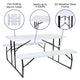 White |#| All-In-One Folding Picnic Table and Bench Set - Adult Size, White Wood Grain