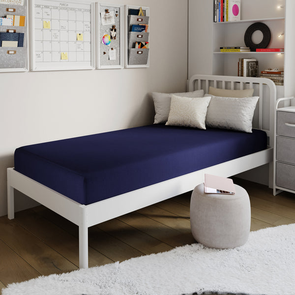 Twin XL |#| Liquid-Resistant Memory Foam Twin XL Mattress with Zippered Cover in Blue