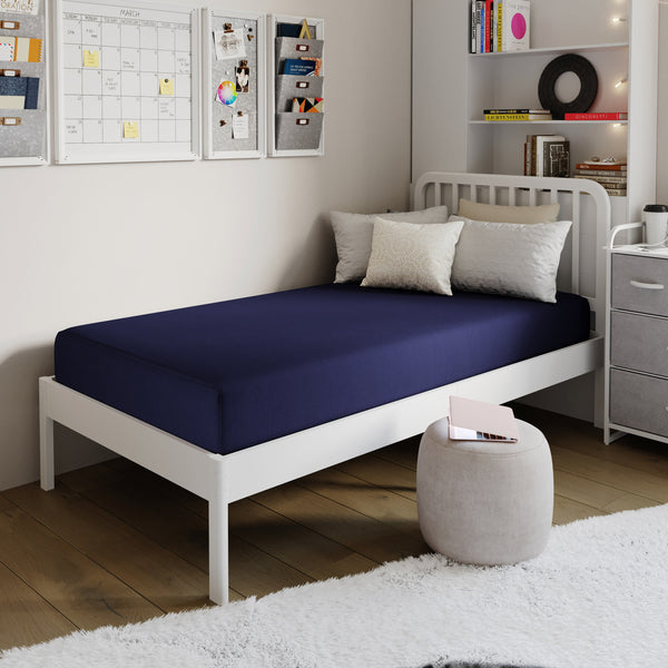 Twin |#| Liquid-Resistant Memory Foam Twin Mattress with Zippered Cover in Blue