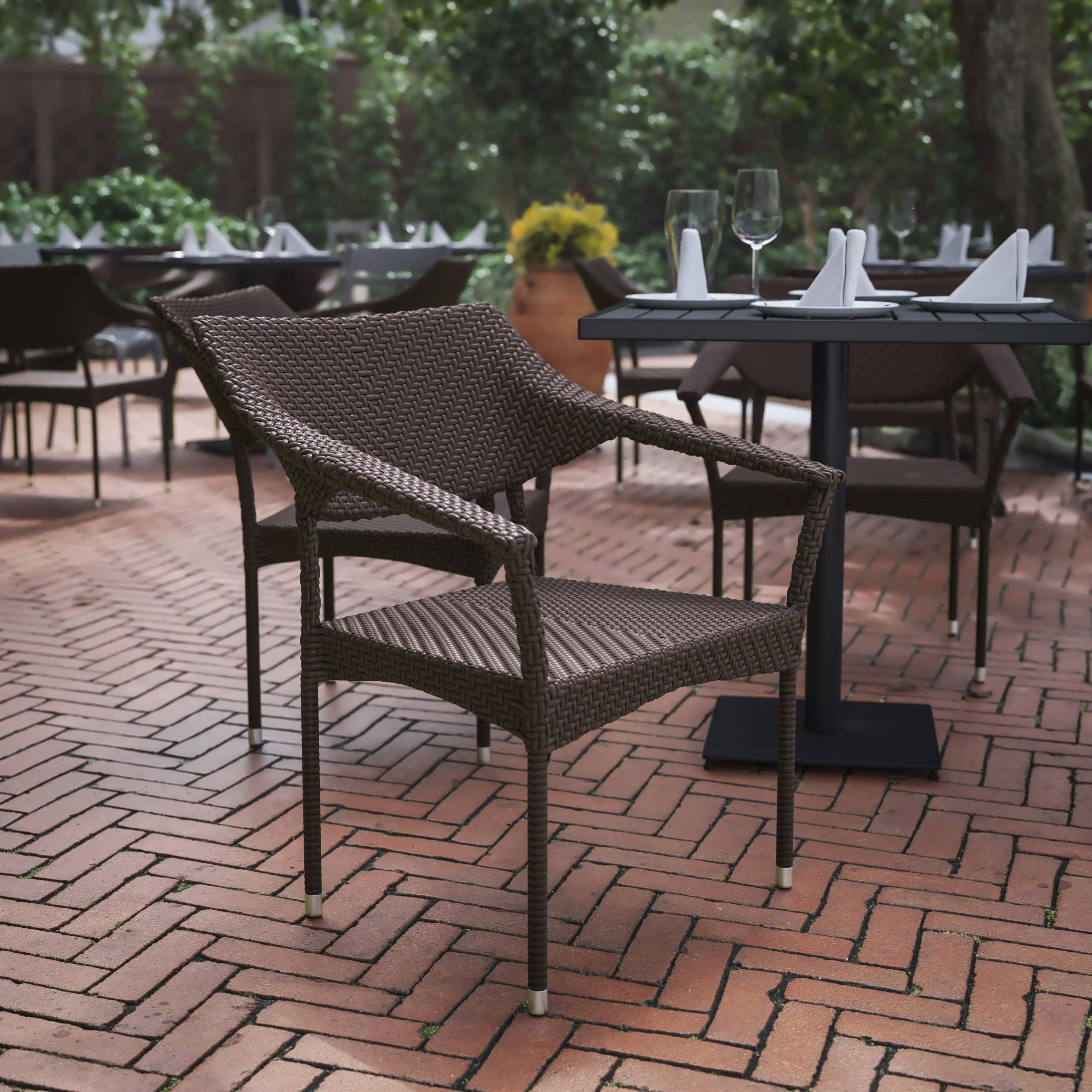 Wicker stacking patio chairs outlet