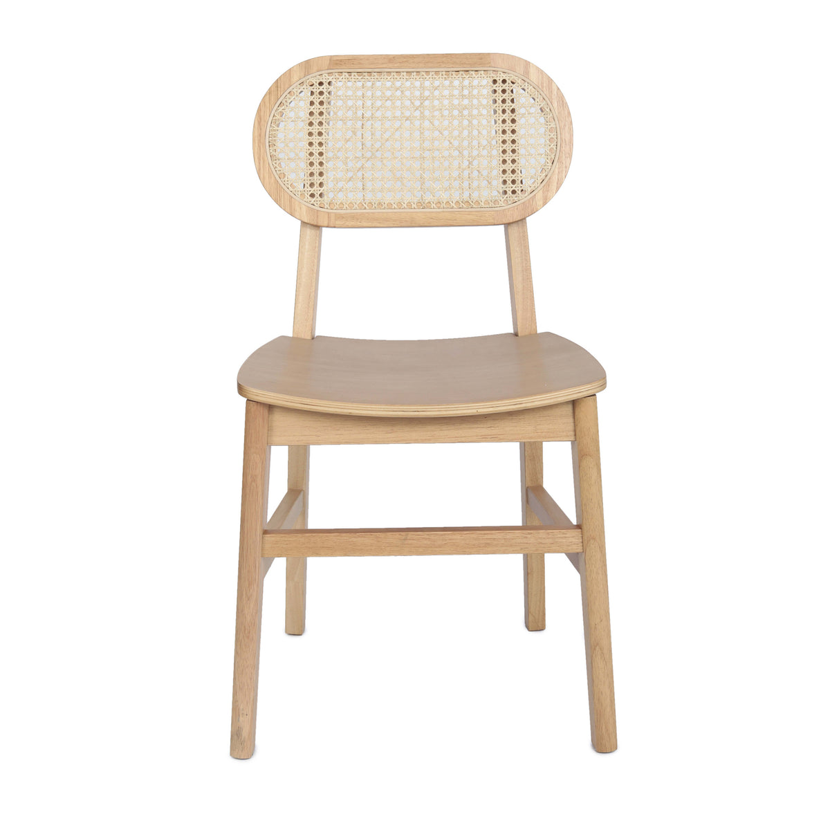 Natural |#| 2 Pack Commercial Cane Rattan Event Chairs - Wood Backs and Seats-Natural