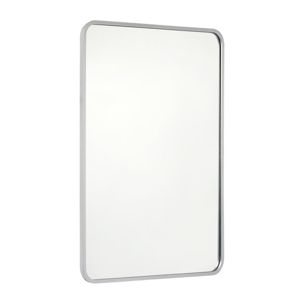Matte Silver,30"W x 40"L |#| Wall Mount 40x30 Accent Mirror with Matte Silver Metal Frame/Silver Backed Glass