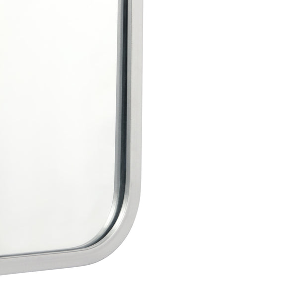 Matte Silver,30"W x 40"L |#| Wall Mount 40x30 Accent Mirror with Matte Silver Metal Frame/Silver Backed Glass
