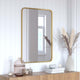 Matte Gold,24"W x 36"L |#| Wall Mount 24x36 Accent Mirror with Matte Gold Metal Frame/Silver Backed Glass
