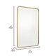 Matte Gold,24"W x 36"L |#| Wall Mount 24x36 Accent Mirror with Matte Gold Metal Frame/Silver Backed Glass