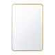 Matte Gold,24"W x 36"L |#| Wall Mount 24x36 Accent Mirror with Matte Gold Metal Frame/Silver Backed Glass