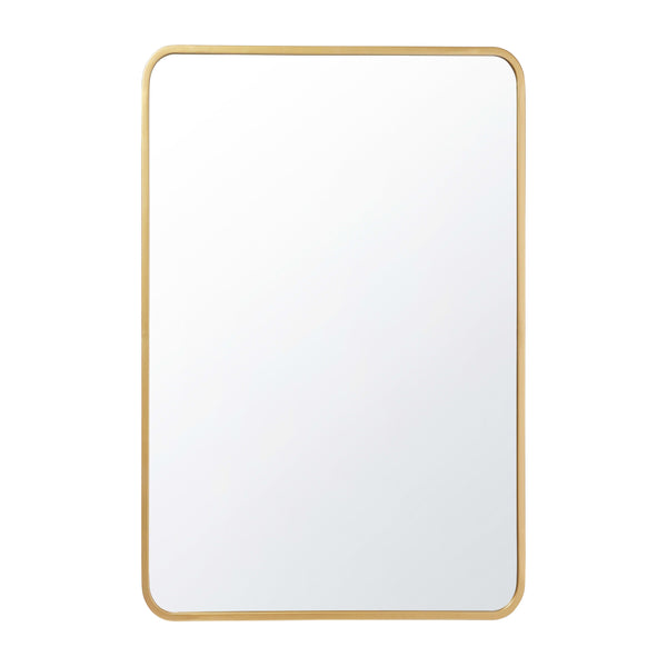 Matte Gold,24"W x 36"L |#| Wall Mount 24x36 Accent Mirror with Matte Gold Metal Frame/Silver Backed Glass