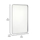 Matte Silver,24"W x 36"L |#| Wall Mount 24x36 Accent Mirror with Matte Silver Metal Frame/Silver Backed Glass