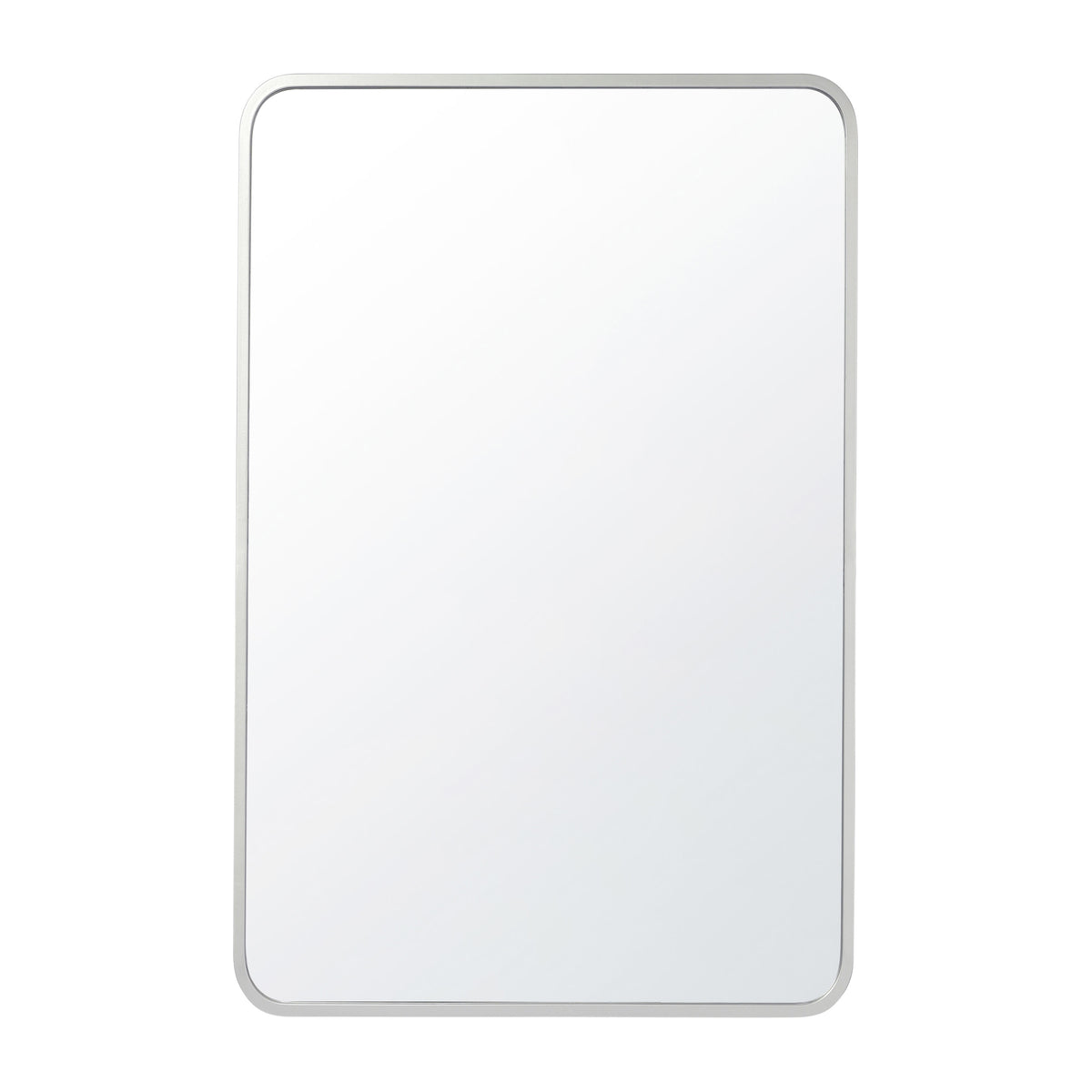 Matte Silver,24"W x 36"L |#| Wall Mount 24x36 Accent Mirror with Matte Silver Metal Frame/Silver Backed Glass