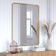 Matte Gold,30"W x 40"L |#| Wall Mount 40x30 Accent Mirror with Matte Gold Metal Frame/Silver Backed Glass