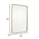 Matte Gold,30"W x 40"L |#| Wall Mount 40x30 Accent Mirror with Matte Gold Metal Frame/Silver Backed Glass