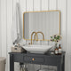 Matte Gold,30"W x 40"L |#| Wall Mount 40x30 Accent Mirror with Matte Gold Metal Frame/Silver Backed Glass