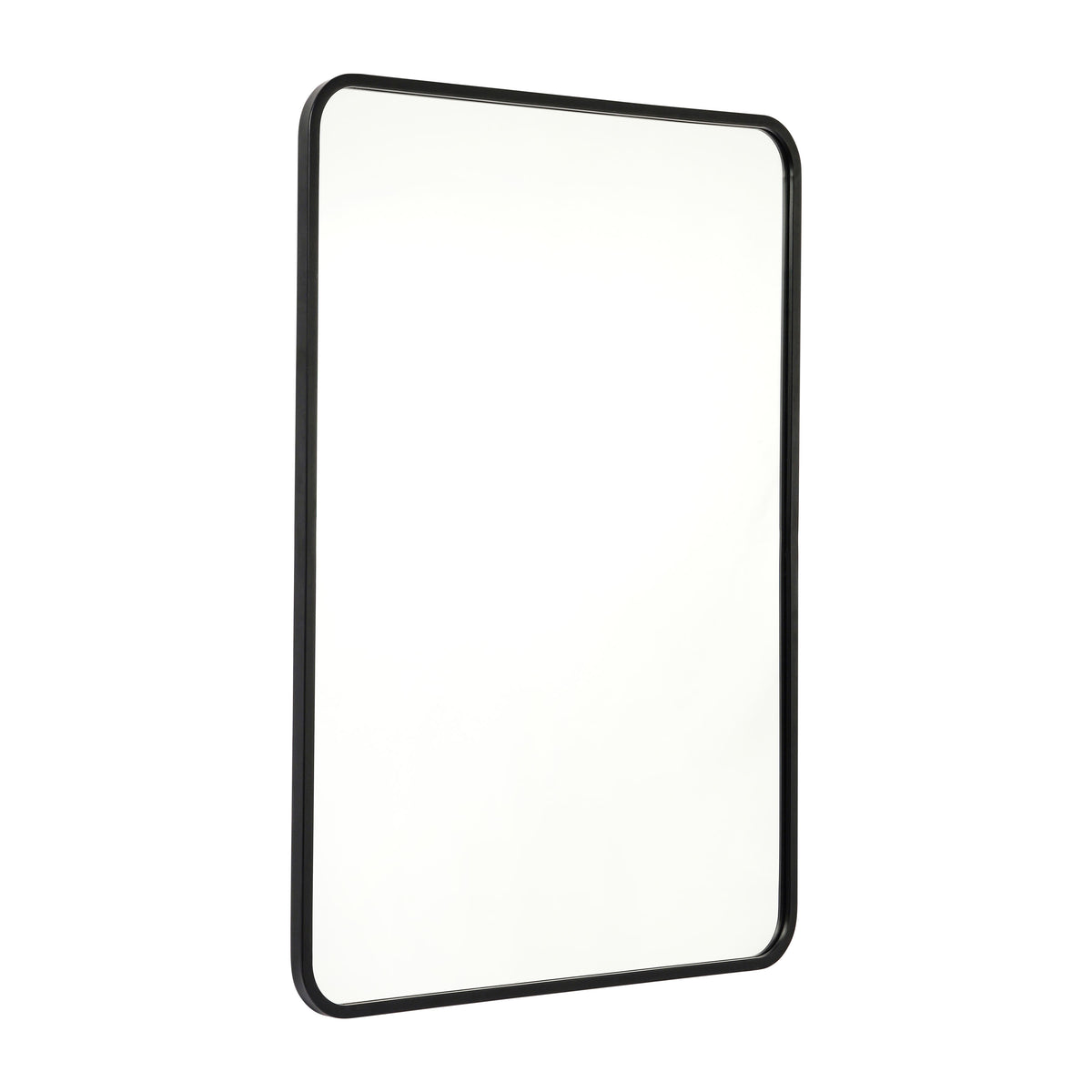 Matte Black,24"W x 36"L |#| Wall Mount 24x36 Accent Mirror with Matte Black Metal Frame/Silver Backed Glass