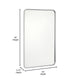 Matte Silver,30"W x 40"L |#| Wall Mount 40x30 Accent Mirror with Matte Silver Metal Frame/Silver Backed Glass