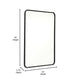 Matte Black,24"W x 36"L |#| Wall Mount 24x36 Accent Mirror with Matte Black Metal Frame/Silver Backed Glass