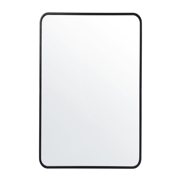 Matte Black,24"W x 36"L |#| Wall Mount 24x36 Accent Mirror with Matte Black Metal Frame/Silver Backed Glass