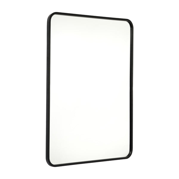 Matte Black,30"W x 40"L |#| Wall Mount 40x30 Accent Mirror with Matte Black Metal Frame/Silver Backed Glass