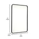 Matte Black,30"W x 40"L |#| Wall Mount 40x30 Accent Mirror with Matte Black Metal Frame/Silver Backed Glass