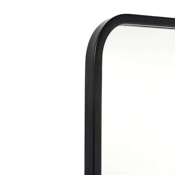 Matte Black,30"W x 40"L |#| Wall Mount 40x30 Accent Mirror with Matte Black Metal Frame/Silver Backed Glass