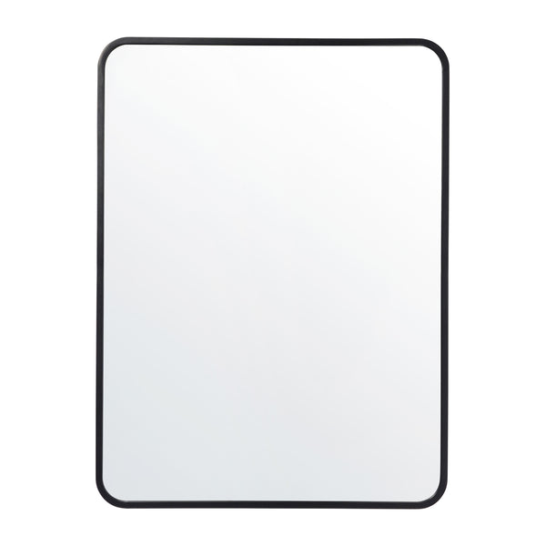 Matte Black,30"W x 40"L |#| Wall Mount 40x30 Accent Mirror with Matte Black Metal Frame/Silver Backed Glass