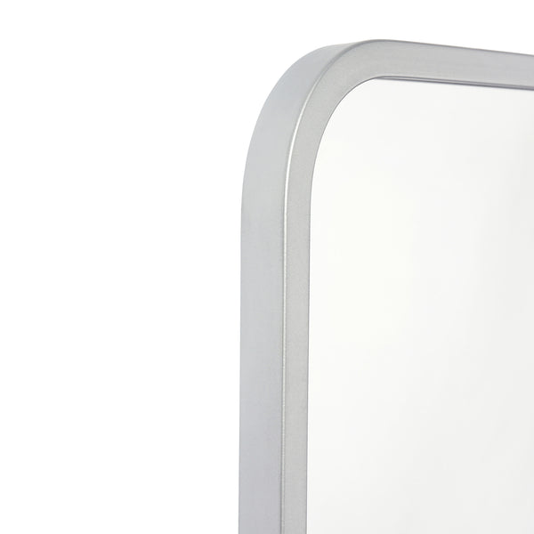 Matte Silver,30"W x 40"L |#| Wall Mount 40x30 Accent Mirror with Matte Silver Metal Frame/Silver Backed Glass