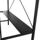 Black |#| Sturdy Metal Loft Bed Frame in Black with Desk and Safety Rails - Twin