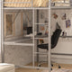 Gray |#| Sturdy Metal Loft Bed Frame in Gray with Desk and Safety Rails - Twin