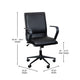 Black LeatherSoft/Black Frame |#| Designer Executive Swivel Office Chair with Black Arms and Base, Black