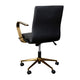 Black LeatherSoft/Gold Frame |#| Designer Executive Swivel Office Chair with Brushed Gold Arms and Base, Black