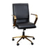 James Mid-Back Designer Executive Upholstered Office Chair with Brushed Metal Base and Arms