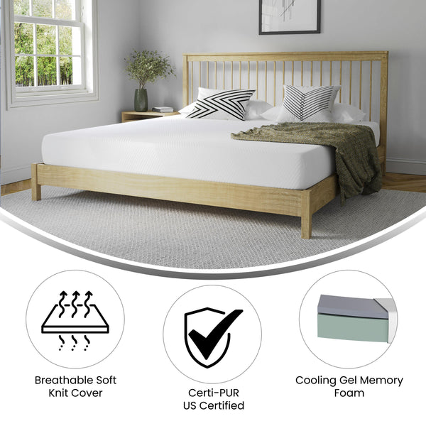 King |#| 8 Inch Cooling Green Tea Pressure Relieving Memory Foam Mattress in a Box - King