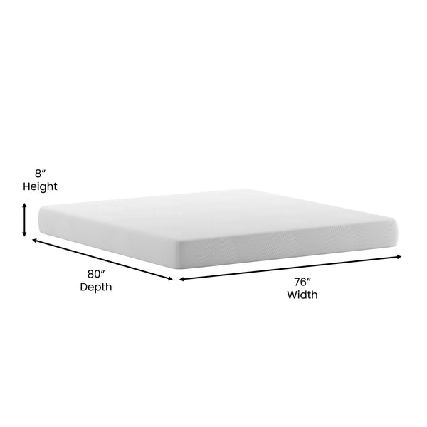 King |#| 8 Inch Cooling Green Tea Pressure Relieving Memory Foam Mattress in a Box - King