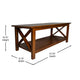 Walnut |#| Solid Wood Traditional Farmhouse Coffee Table in Walnut