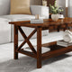 Walnut |#| Solid Wood Traditional Farmhouse Coffee Table in Walnut