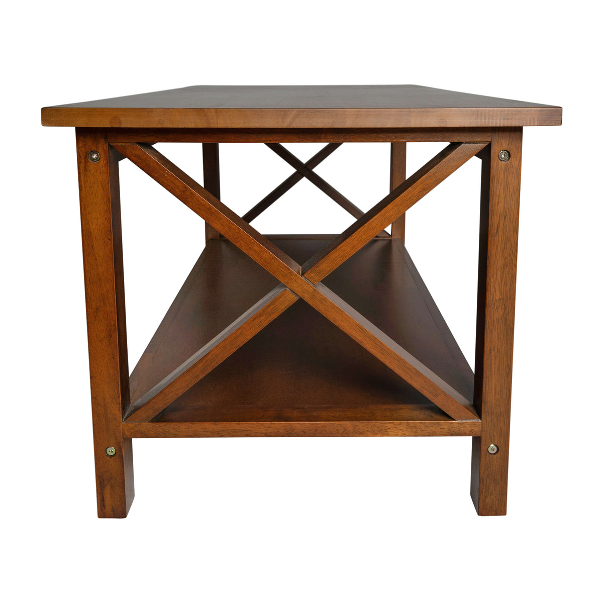 Walnut |#| Solid Wood Traditional Farmhouse Coffee Table in Walnut