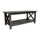 Dark Gray |#| Solid Wood Traditional Farmhouse Coffee Table in Dark Gray