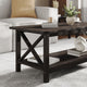 Dark Gray |#| Solid Wood Traditional Farmhouse Coffee Table in Dark Gray